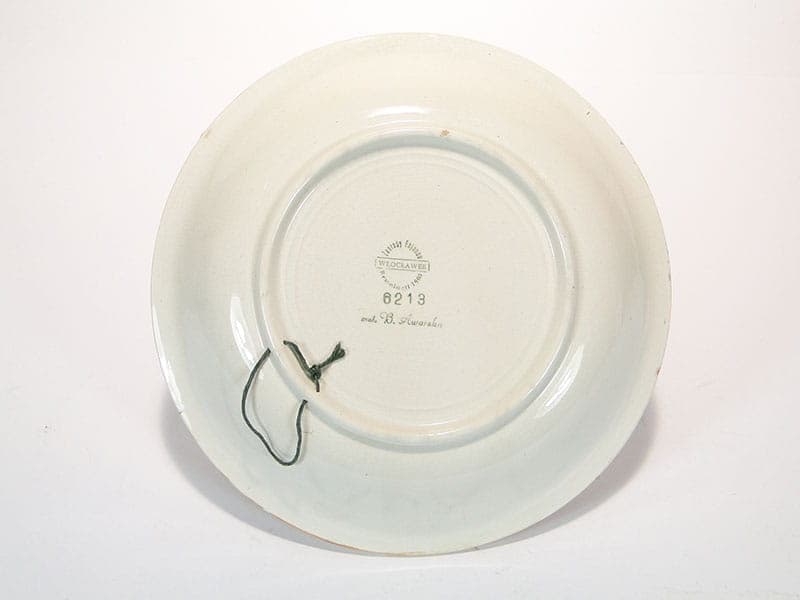 Patera dekoracyjna Kora, brązowy, fajans szkliwiony, proj. E. Piwek-Białoborska, Polska, lata 60. - 230869