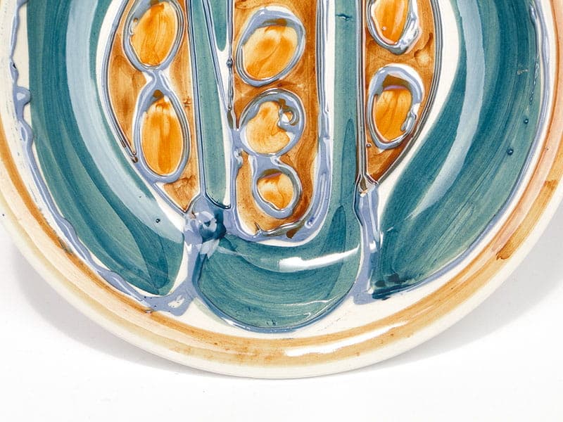 Patera dekoracyjna Kora, multikolor, ceramika, proj. E. Piwek-Białoborska, Włocławek, Polska, lata 60. - 230957