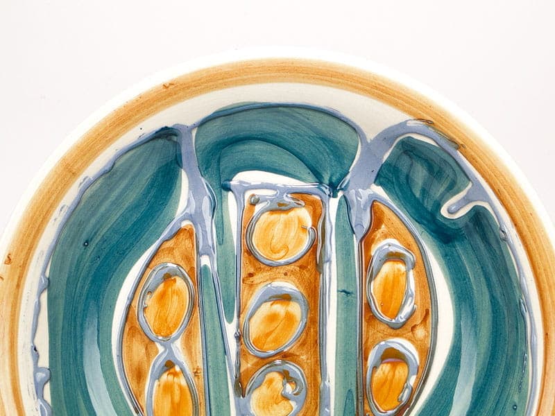 Patera dekoracyjna Kora, multikolor, ceramika, proj. E. Piwek-Białoborska, Włocławek, Polska, lata 60. - 230956