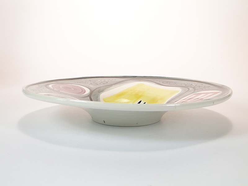 Patera Kapelusz, multikolor, fajans szkliwiony, proj. J. Sowiński, Włocławek, Polska, lata 50. - 230968