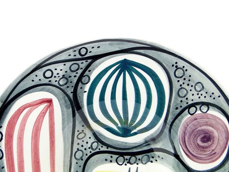 Patera Kapelusz, multikolor, fajans szkliwiony, proj. J. Sowiński, Włocławek, Polska, lata 50. - 230969