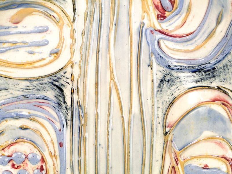 Patera dekoracyjna Kora, multikolor, fajans, proj. E. Piwek-Białoborska, Włocławek, Polska, lata 60. - 230984