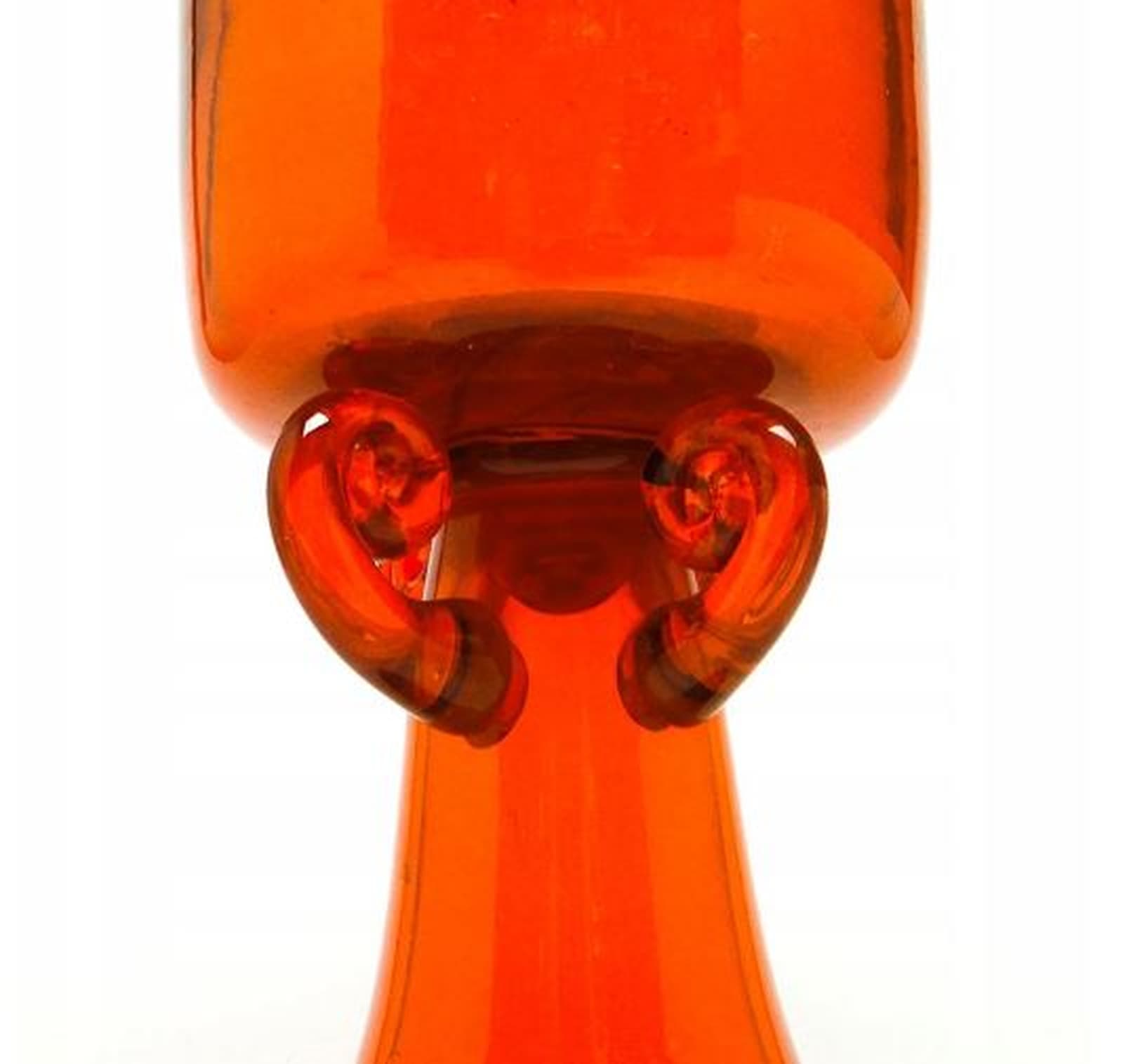 Kielich krakowski, mid-century modern, szkło czerwone, proj. J. Słuczan-Orkusz, Polska, lata 70. - 231004