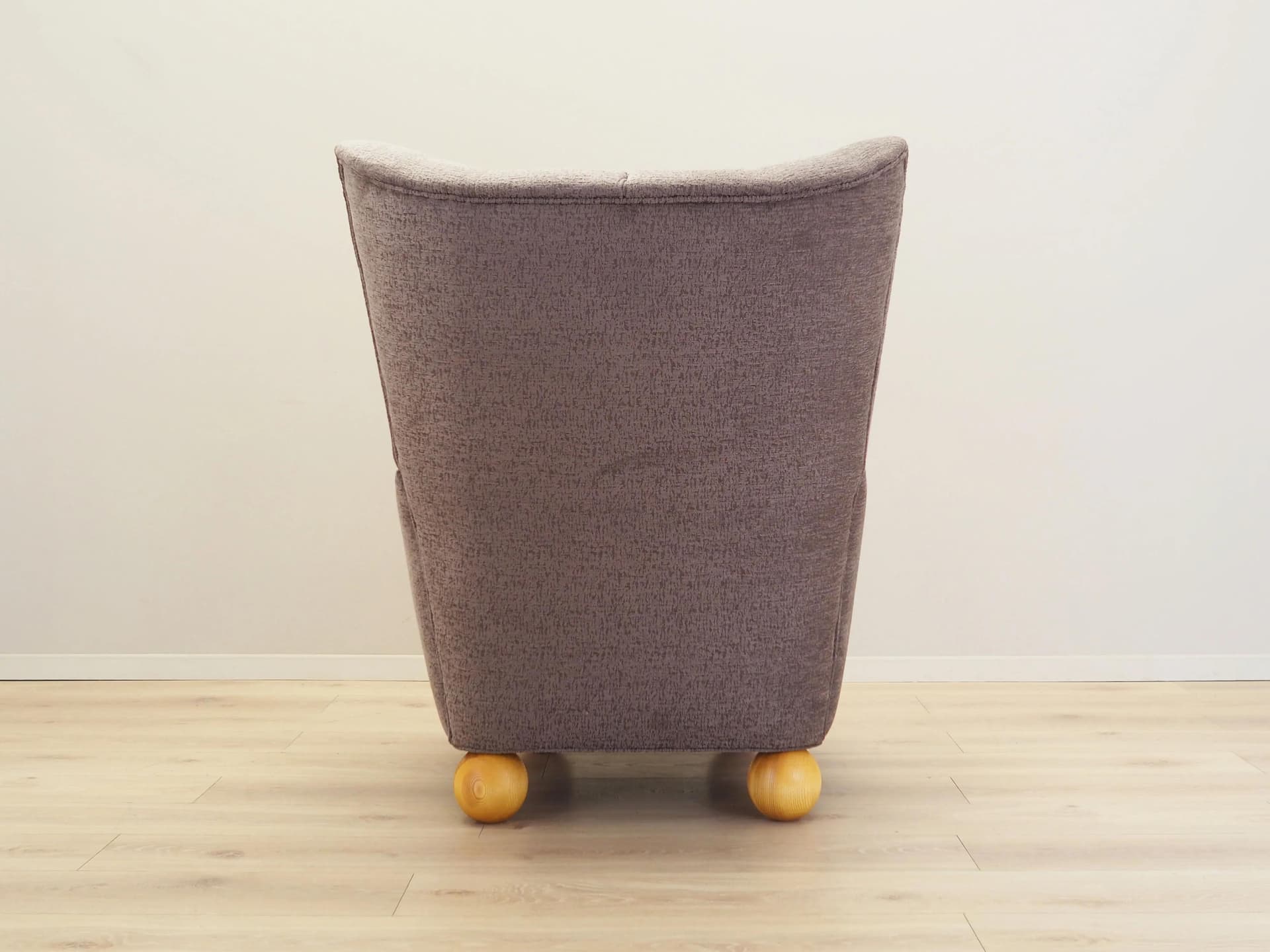 Fotel, skandynawski design, szary, drewno, Dania, lata 60. - 17538