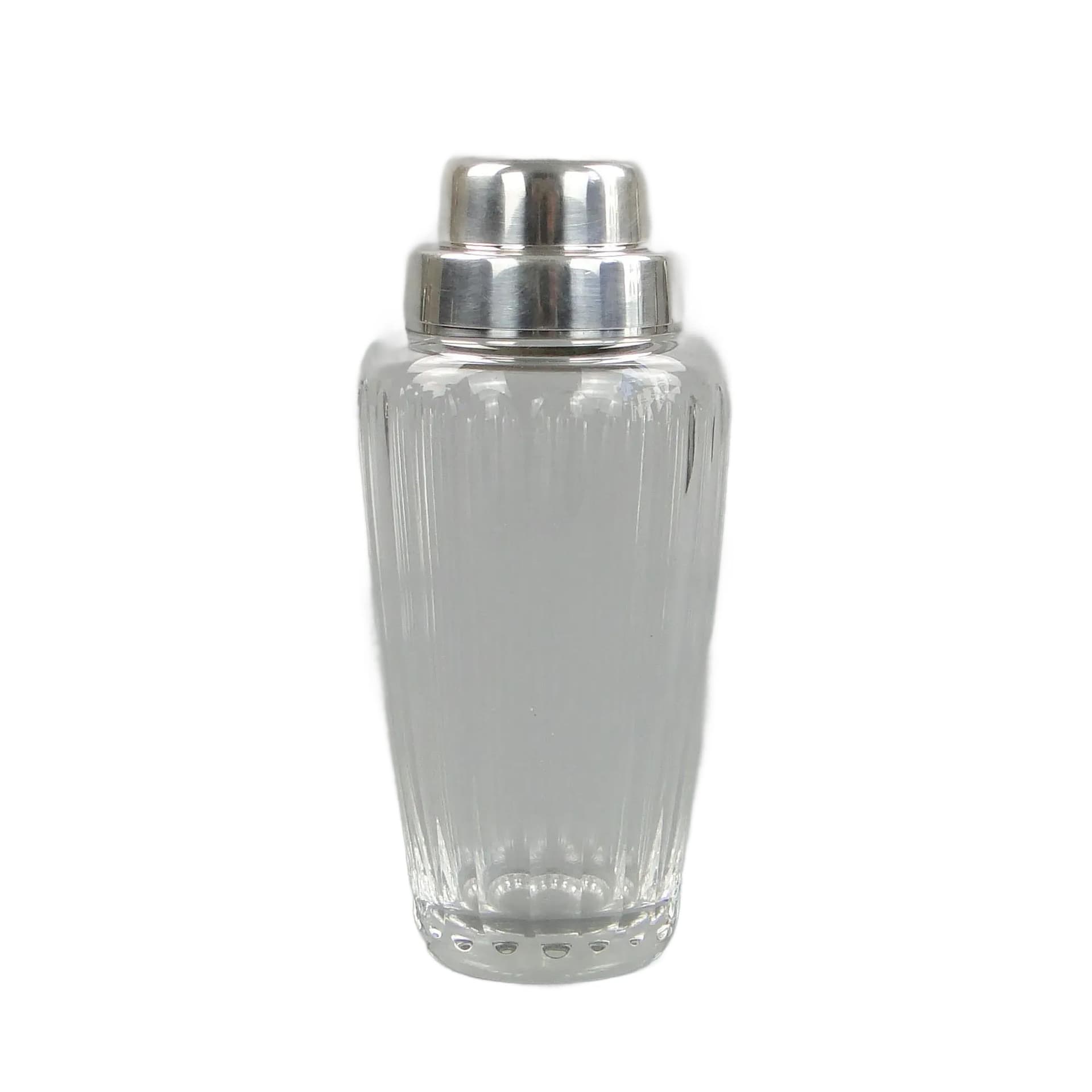 Cocktail shaker Art Deco, transparent crystal, WMF, Germany, 1930s