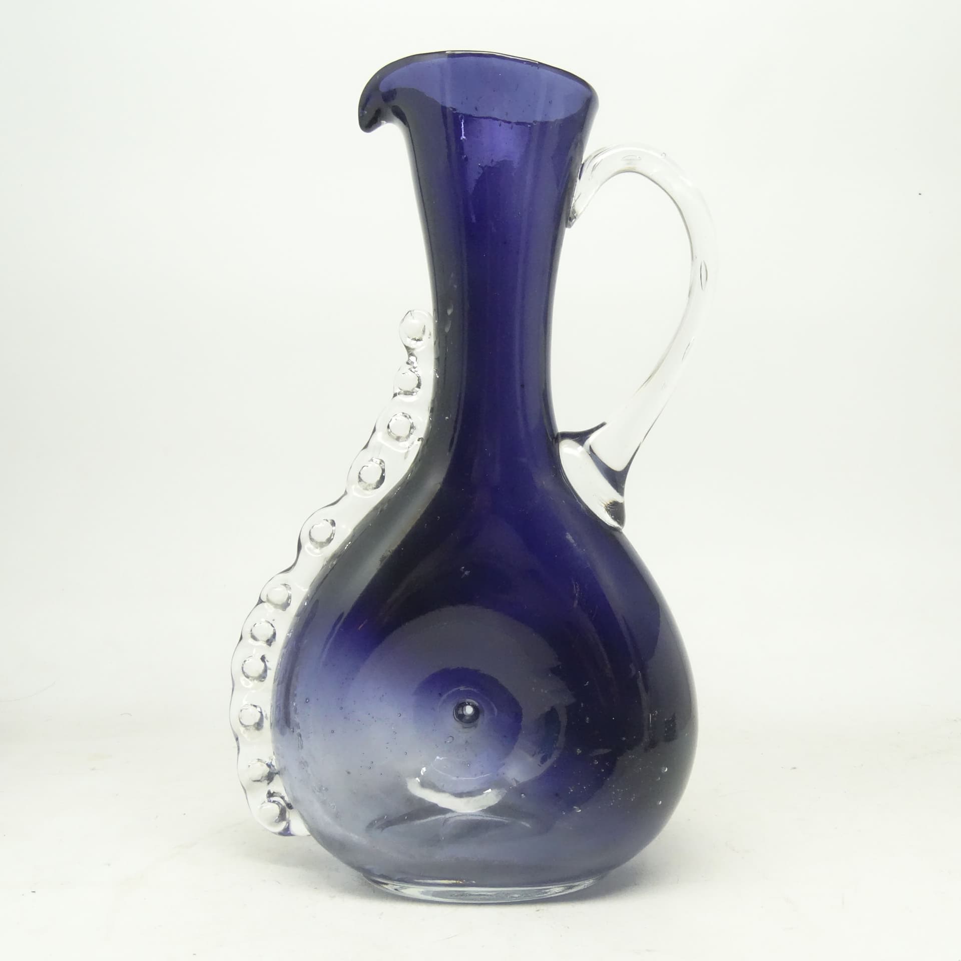 Dzbanek Mid-Century Modern, szkło dwuwarstwowe kobaltowe, proj. K. Gorski, Polska, lata 70. - 231622