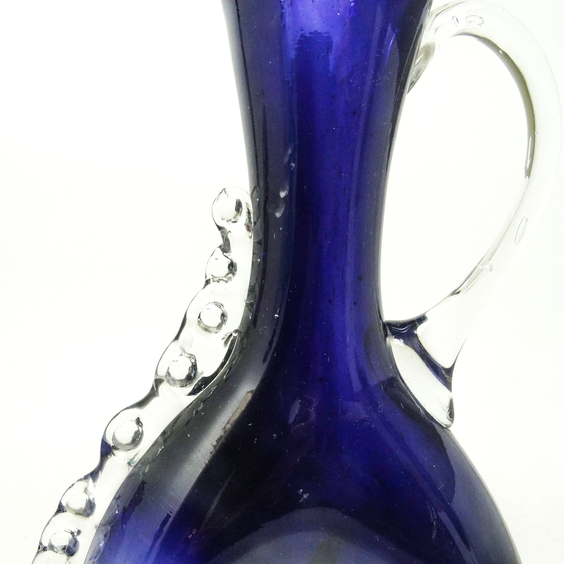 Dzbanek Mid-Century Modern, szkło dwuwarstwowe kobaltowe, proj. K. Gorski, Polska, lata 70. - 231630