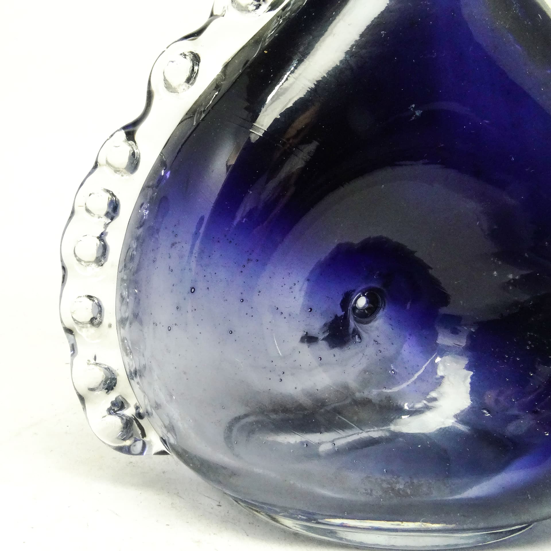 Dzbanek Mid-Century Modern, szkło dwuwarstwowe kobaltowe, proj. K. Gorski, Polska, lata 70. - 231633