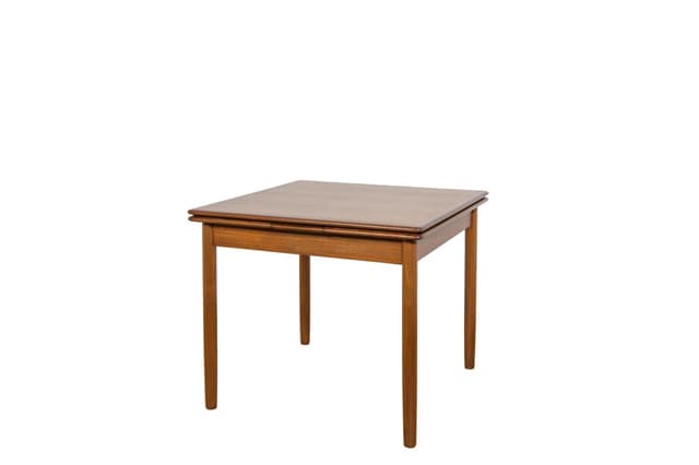 Stół rozkładany, teak brązowy, Dania, lata 60. - WYMIARY