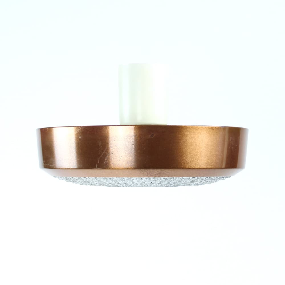 Ceiling Light, brown, copper, glass, Czechoslovakia, 1970s