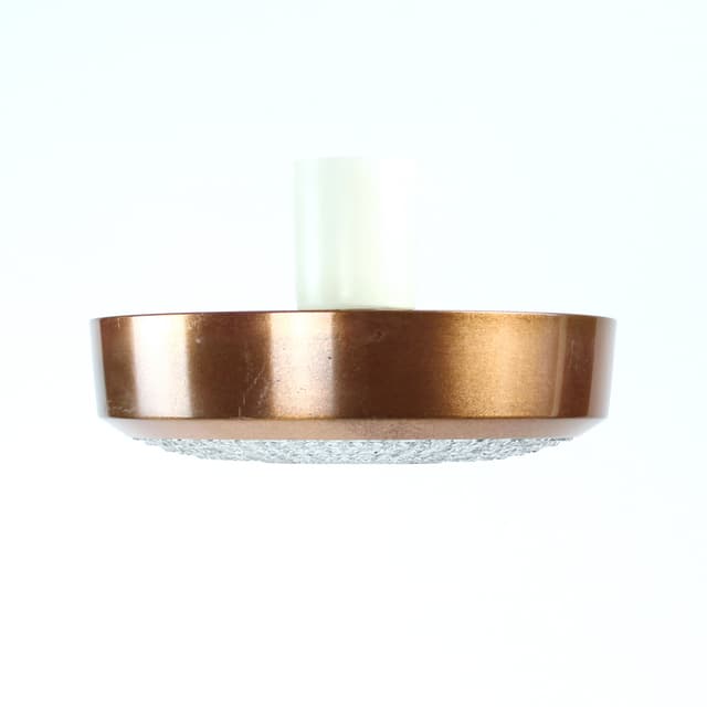 Ceiling Light, brown, copper, glass, Czechoslovakia, 1970s - DIMENSION