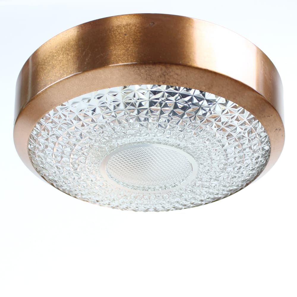 Ceiling Light, brown, copper, glass, Czechoslovakia, 1970s - 231925