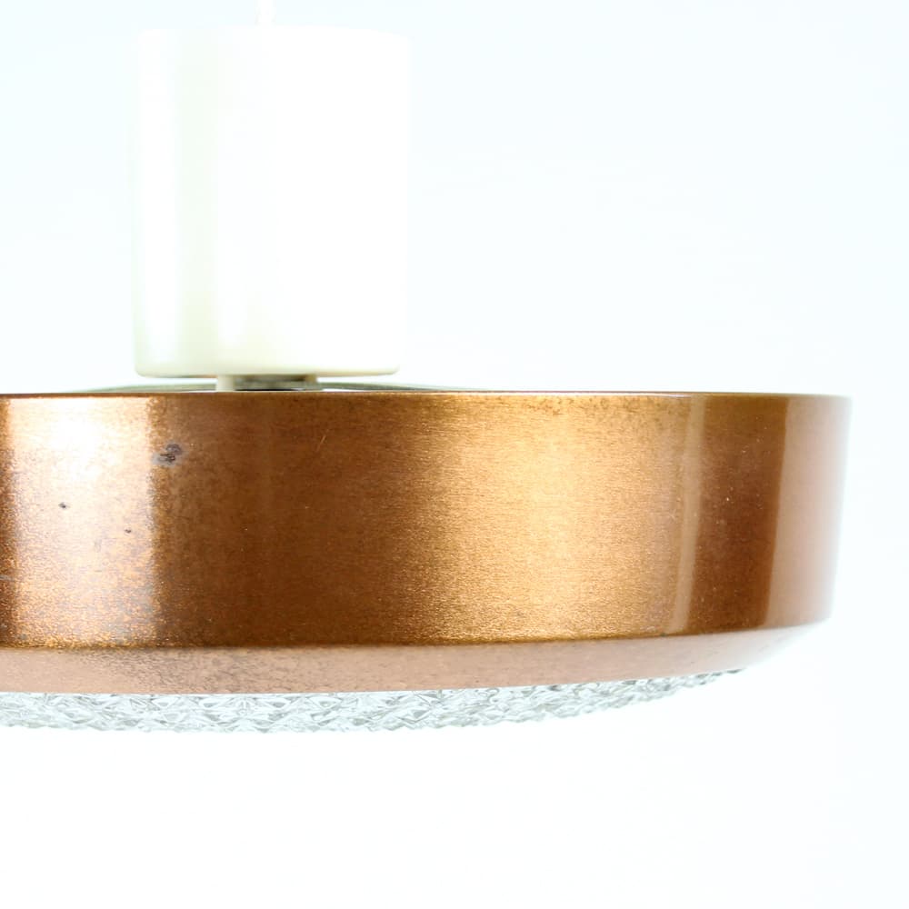 Ceiling Light, brown, copper, glass, Czechoslovakia, 1970s - 231923