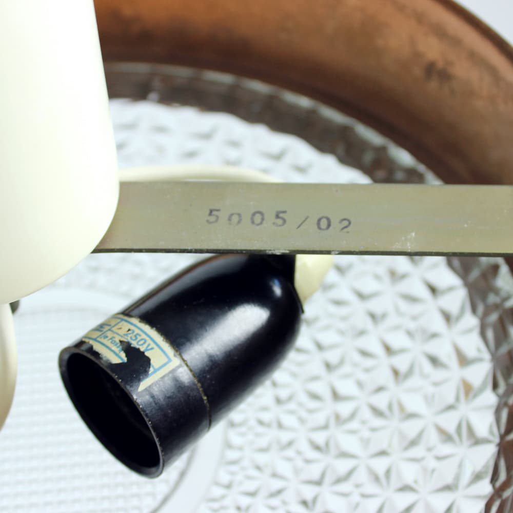 Ceiling Light, brown, copper, glass, Czechoslovakia, 1970s - 231922