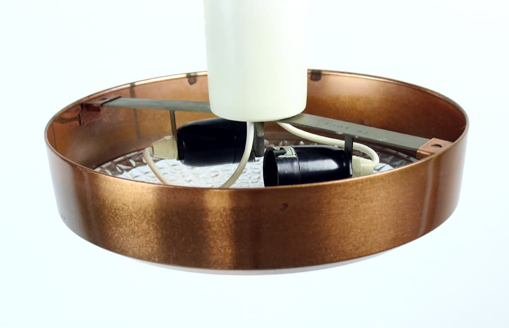 Ceiling Light, brown, copper, glass, Czechoslovakia, 1970s - 231927