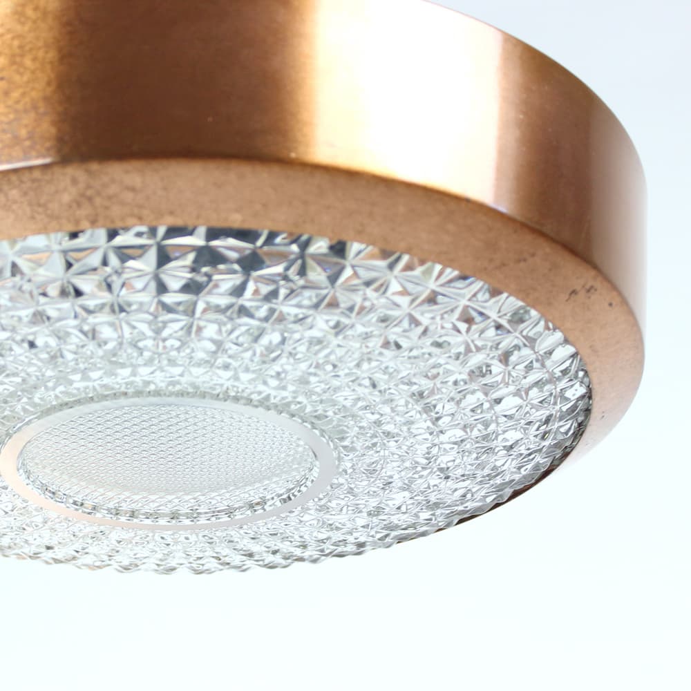 Ceiling Light, brown, copper, glass, Czechoslovakia, 1970s - 231924