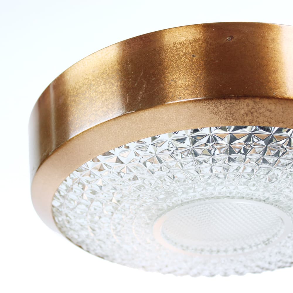 Ceiling Light, brown, copper, glass, Czechoslovakia, 1970s - 231926