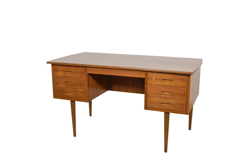 Desk, brown teak, Edmund Jørgensen, Denmark, 1960s.