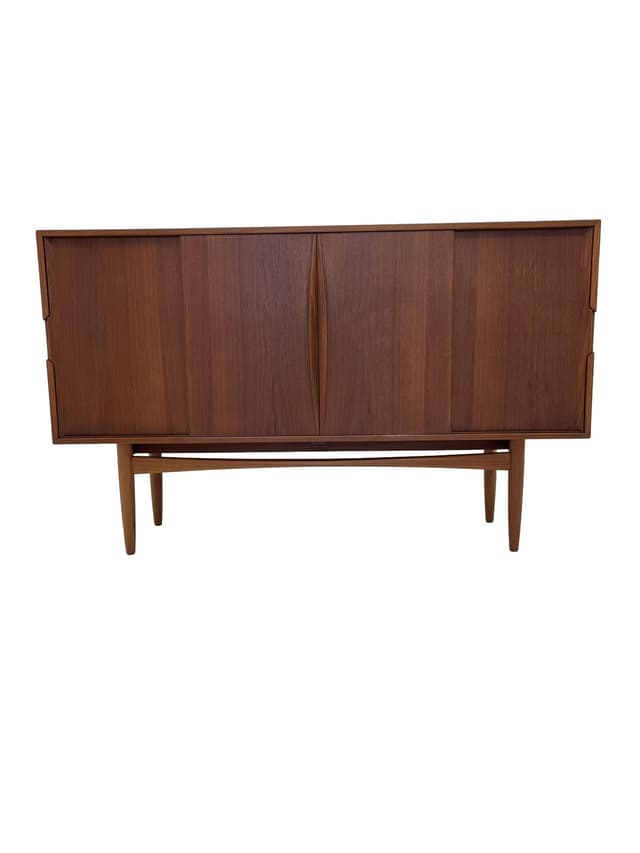 Scandinavian Sideboard, brown teak, Denmark, 1960s. - DIMENSION