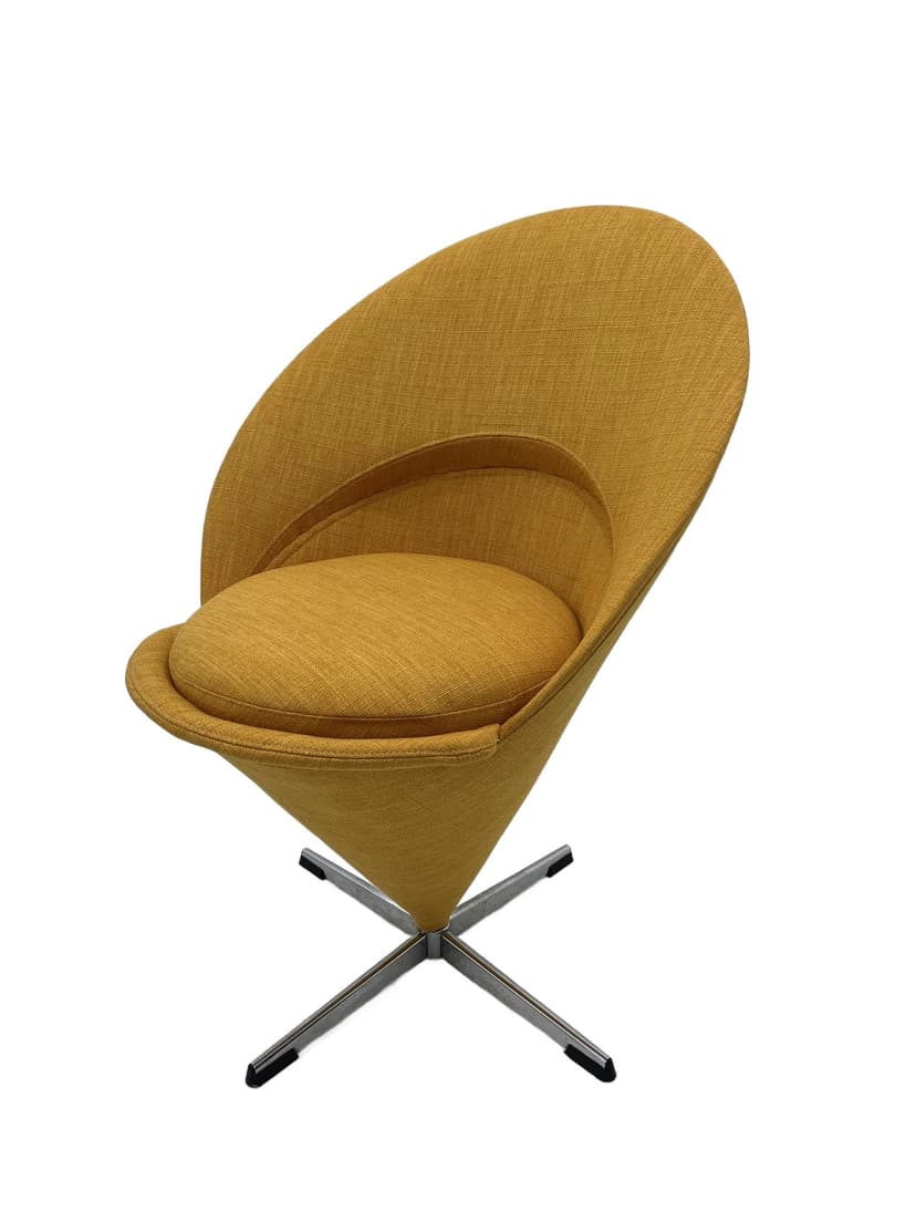 Fotel Cone, żółty, proj. V. Panton, lata 50.