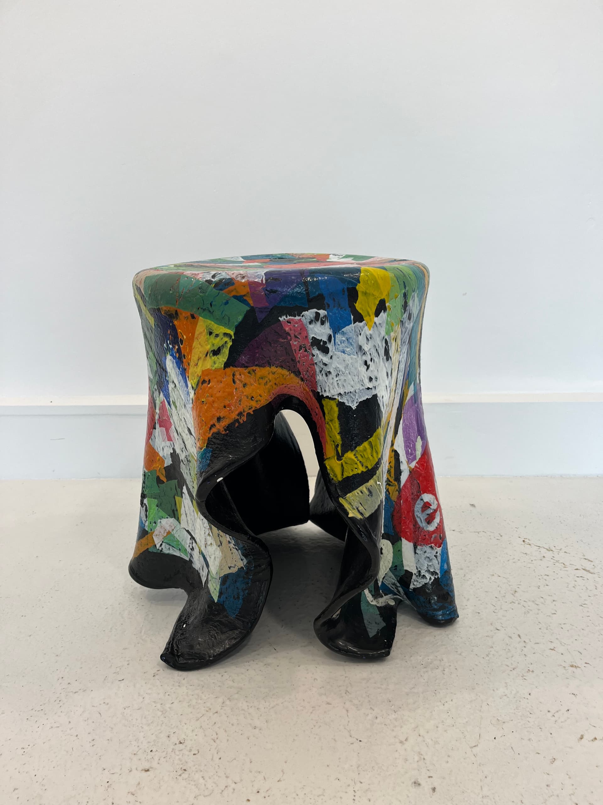 Stool, multicolor, recycled plastic, 1990s - 232045