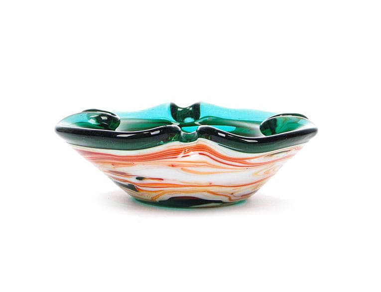 Modernist centerpiece, multicolor, soda-lime glass, by S. Mach, Ząbkowice, Poland, 1970s.