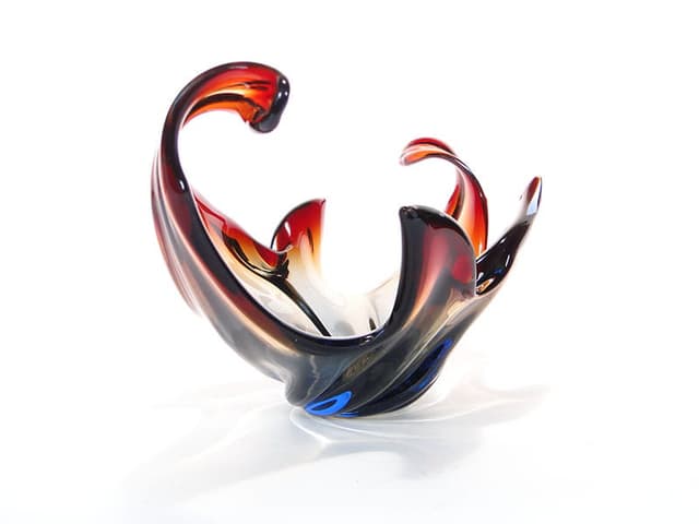 Patera Mandruzatto, multicolor, kryształ, Murano, Włochy, lata 50. - WYMIARY