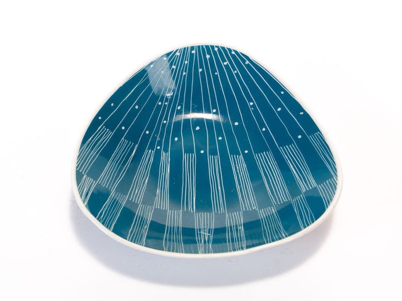 Dish, Pikasy, blue, porcelain, Wałbrzych, Poland, 1950s.