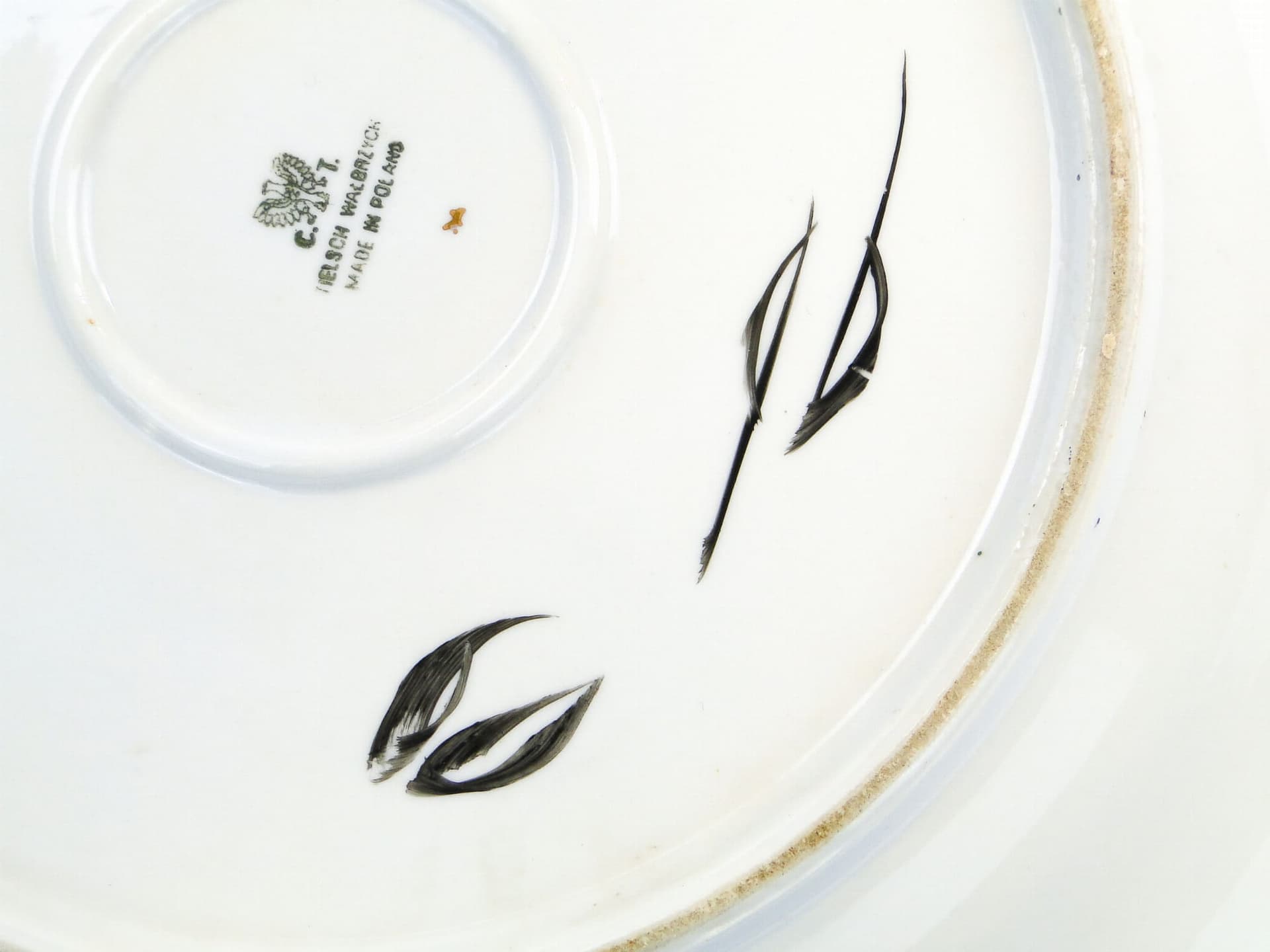 Patera dekoracyjna, porcelana żółta, Polska, lata 40. - 232101