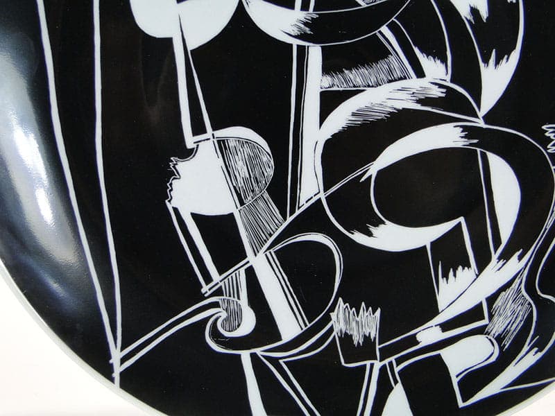 Patera Wiolonczela, porcelana czarna, Wawel, Polska, lata 50. - 232109