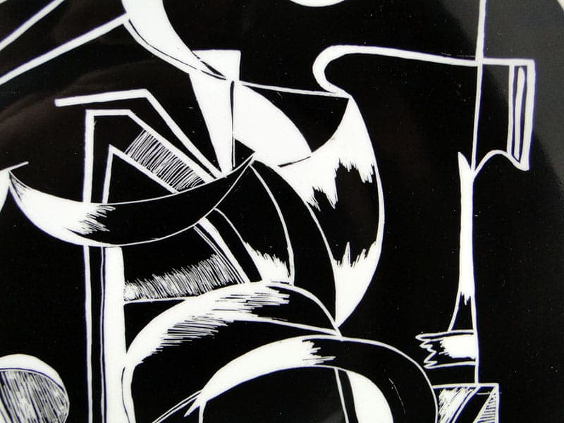 Patera Wiolonczela, porcelana czarna, Wawel, Polska, lata 50. - 232108