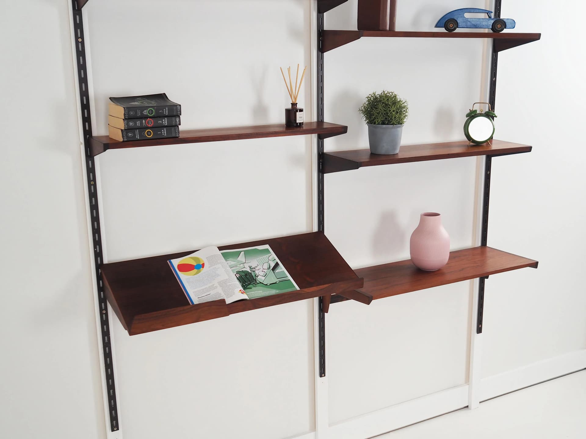 Regał systemowy, palisander oliwkowy, proj. K. Kristiansen, Dania, lata 60. - 17518