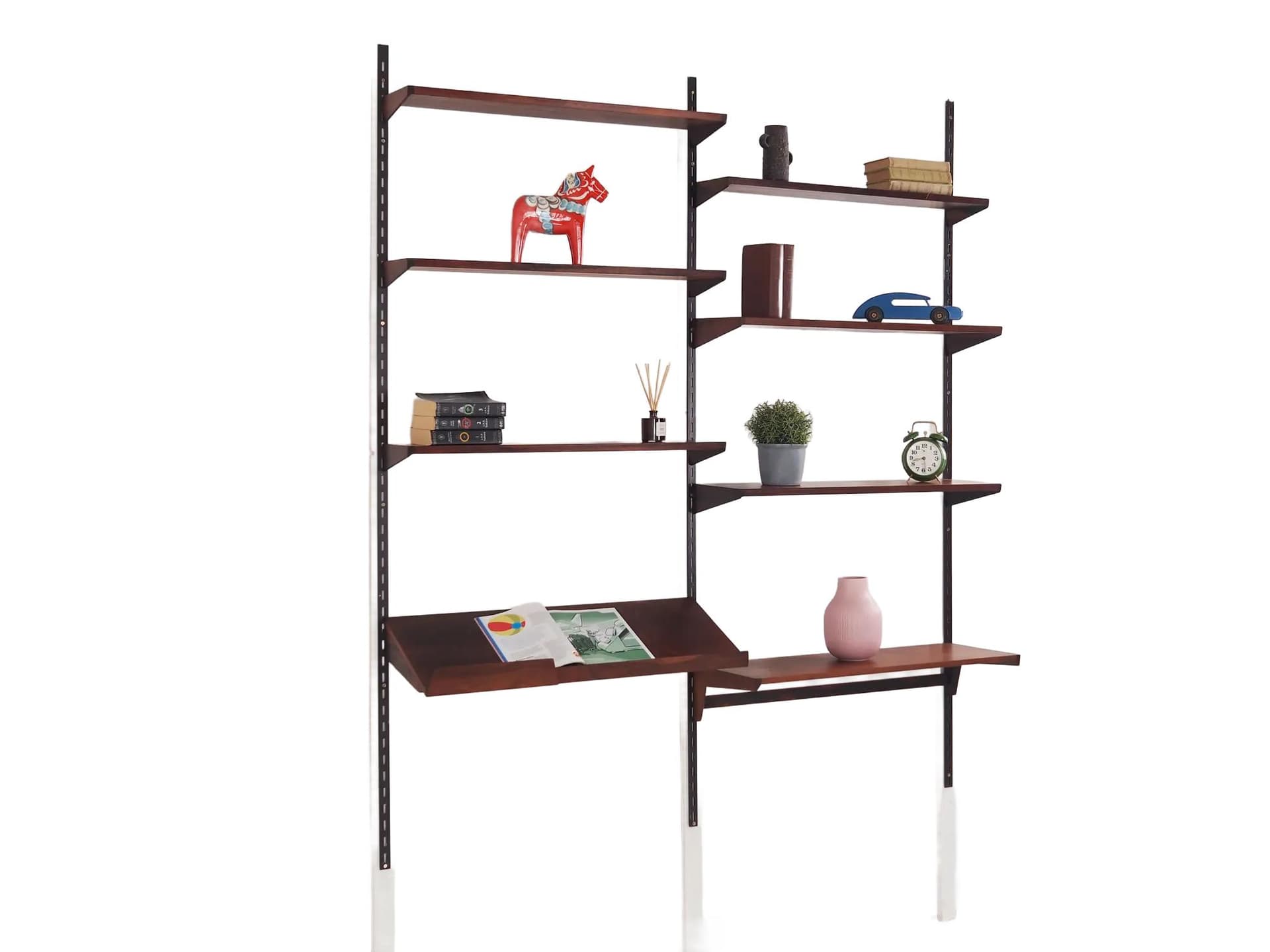 Regał systemowy, palisander oliwkowy, proj. K. Kristiansen, Dania, lata 60.