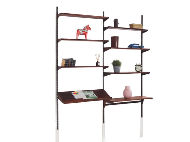 Regał systemowy, palisander oliwkowy, proj. K. Kristiansen, Dania, lata 60. - WYMIARY