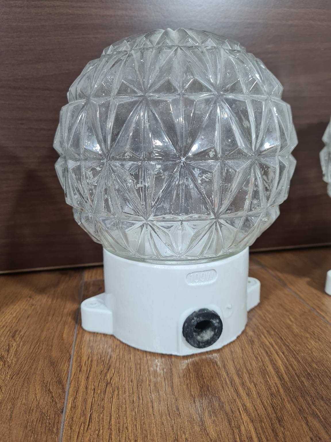 Set of Five Wall Sconces, Transparent Glass, White Ceramic, 1970s - 232124