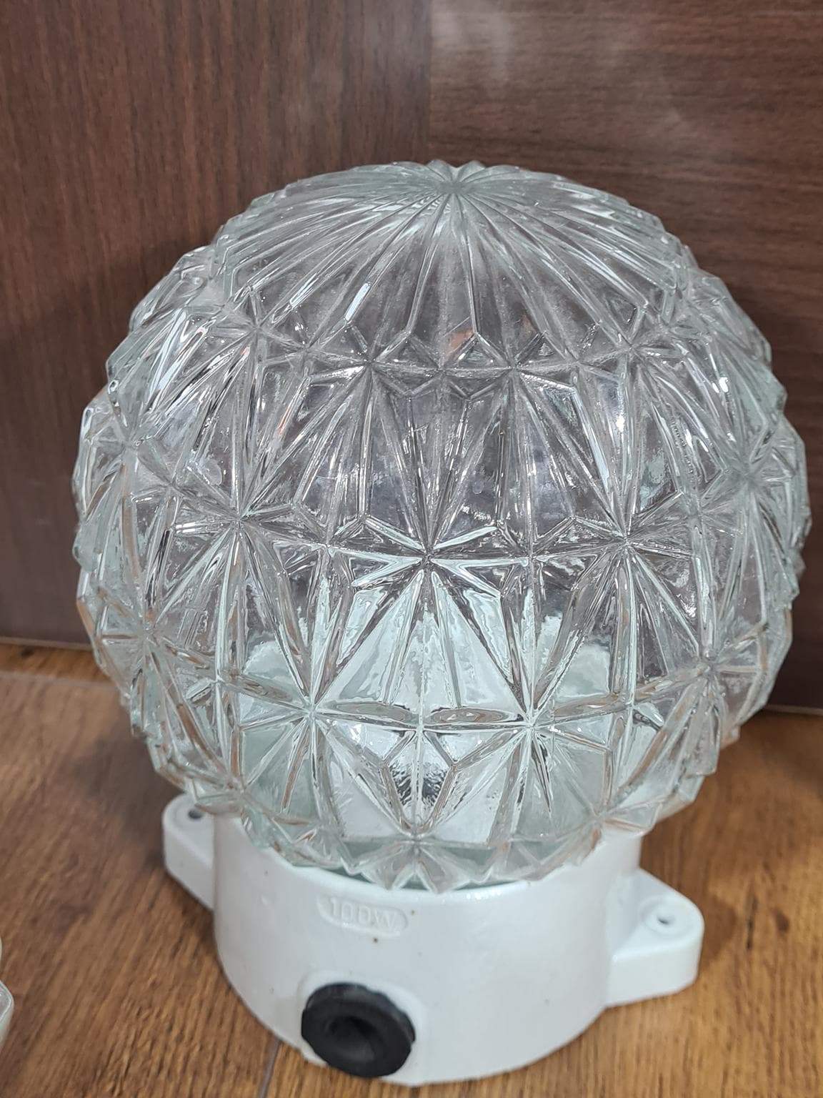 Set of Five Wall Sconces, Transparent Glass, White Ceramic, 1970s - 232127