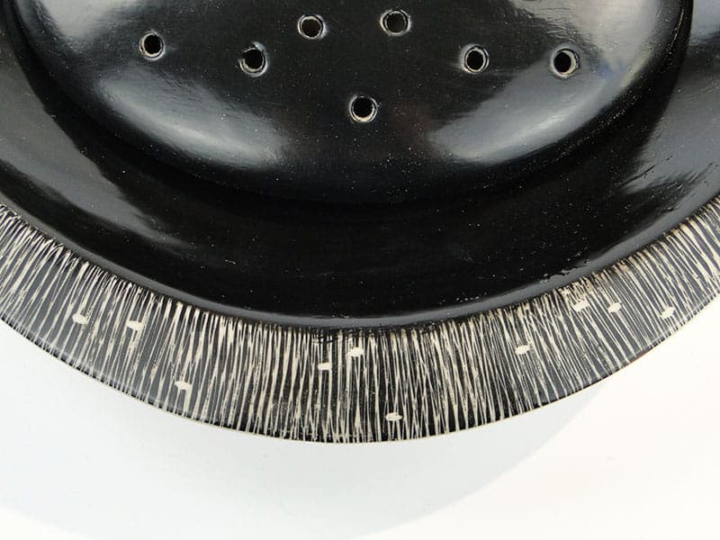 Patera ikebana, porcelana czarna, Chodzież, Polska, lata 60. - 232135