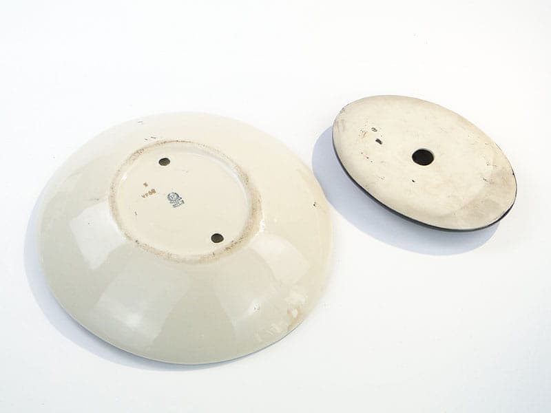 Patera ikebana, porcelana czarna, Chodzież, Polska, lata 60. - 232140