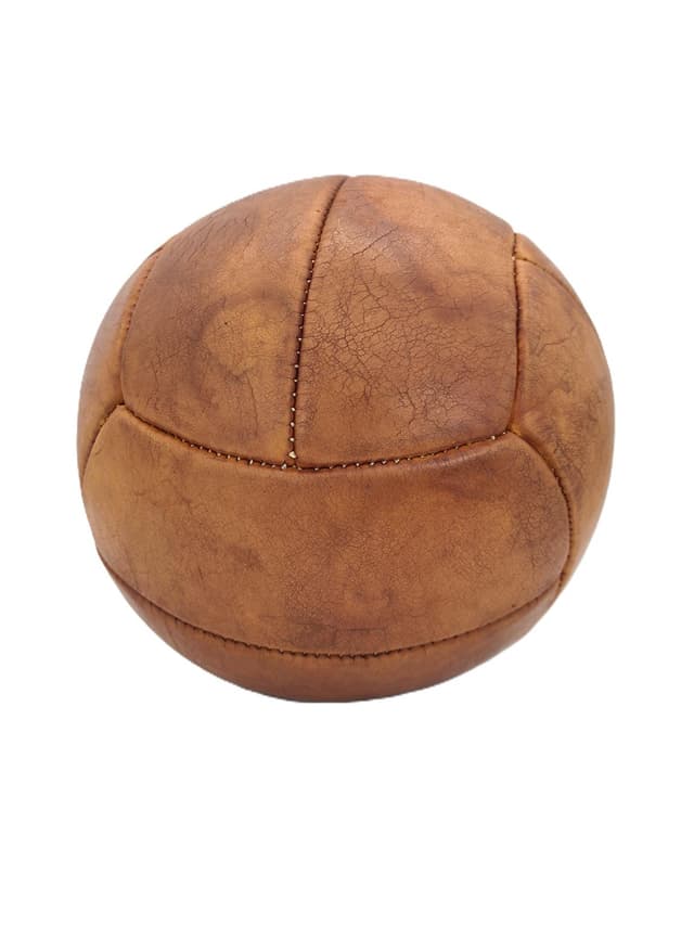 Piłka lekarska, brązowy, skóra naturalna, lata 60. - WYMIARY