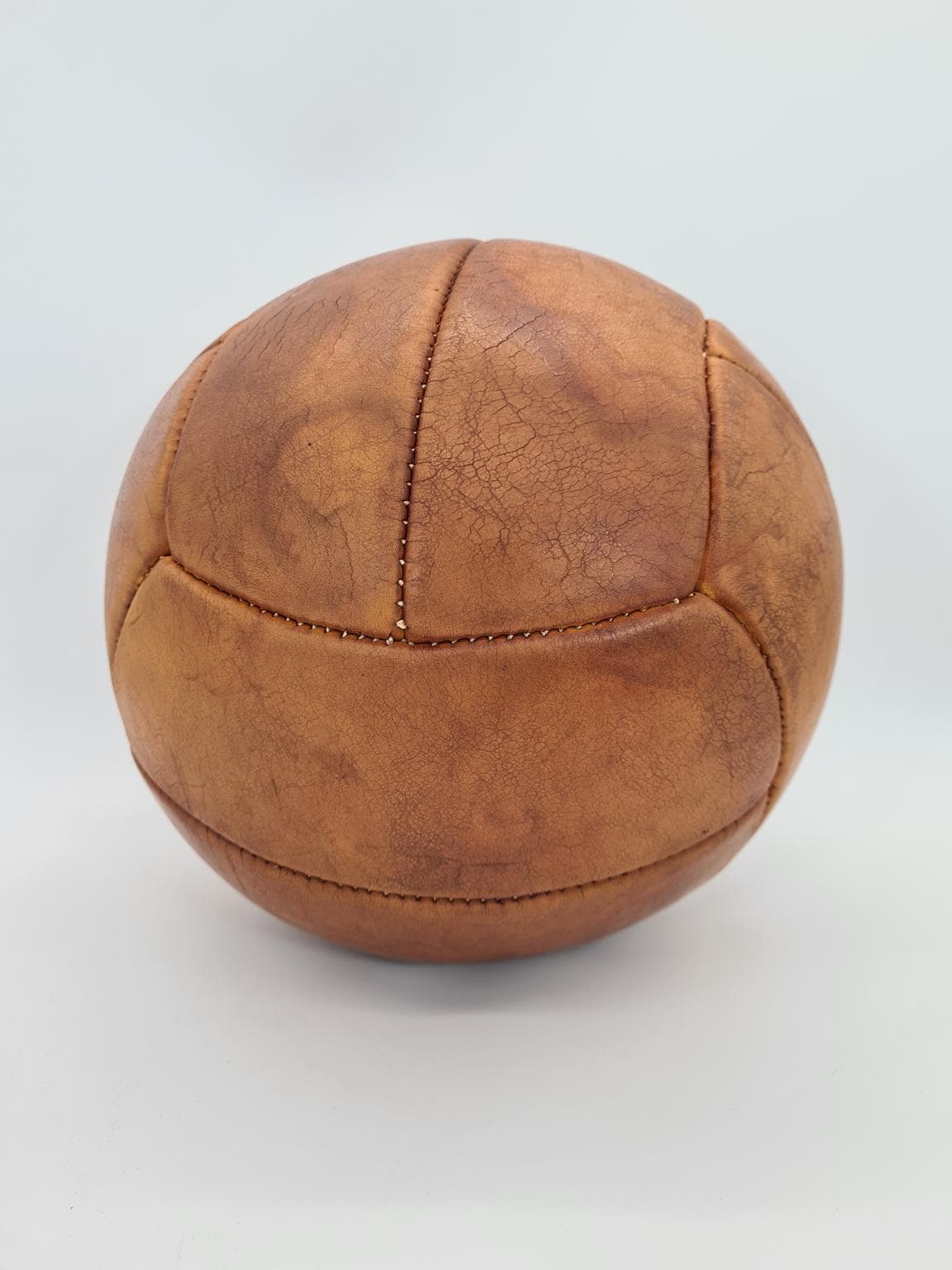 Piłka lekarska, brązowy, skóra naturalna, lata 60. - 232145