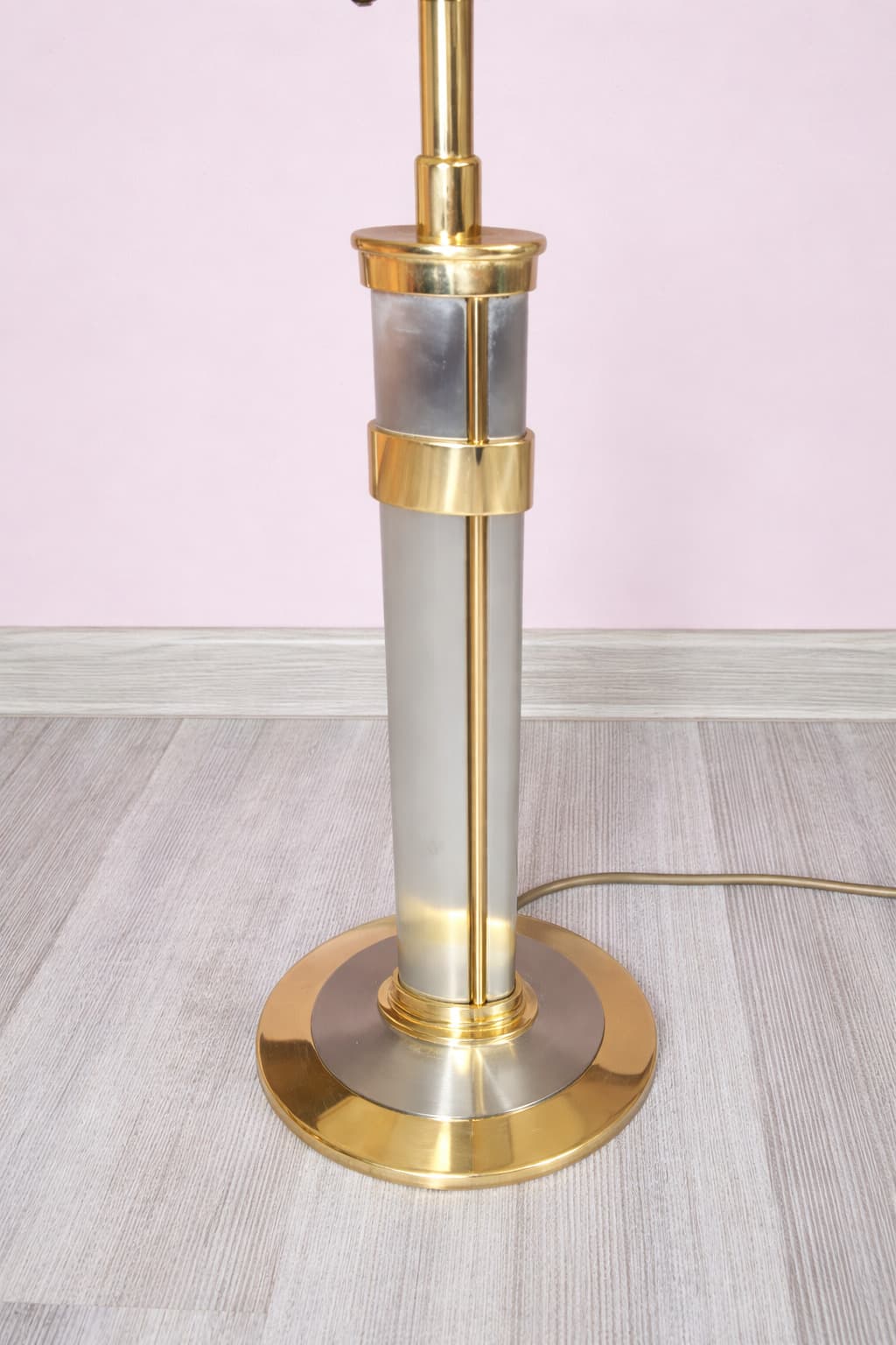 Lampa stołowa 16457, beżowy, mosiądz, szkło, Niemcy, lata 80. - 242829