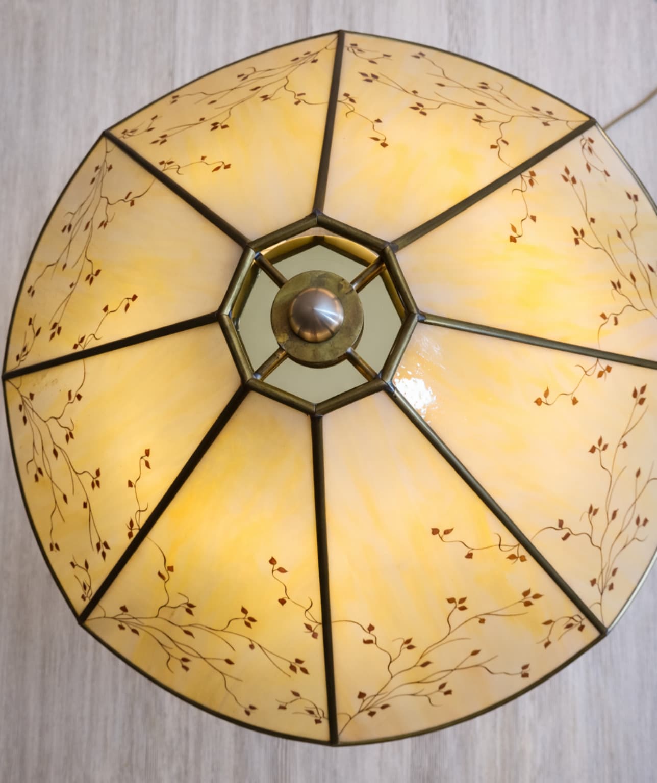 Lampa stołowa 16457, beżowy, mosiądz, szkło, Niemcy, lata 80. - 242825