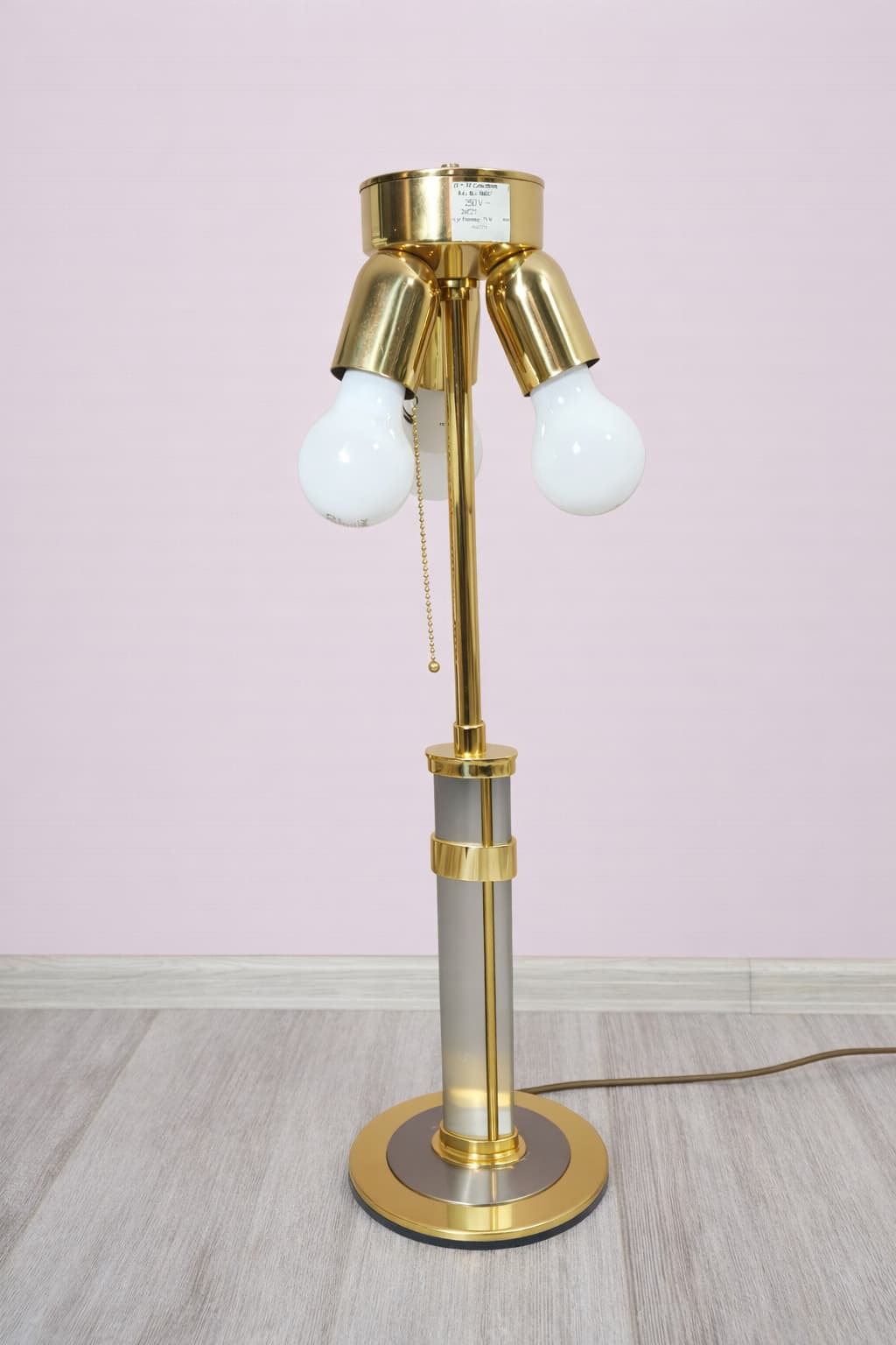 Lampa stołowa 16457, beżowy, mosiądz, szkło, Niemcy, lata 80. - 242827