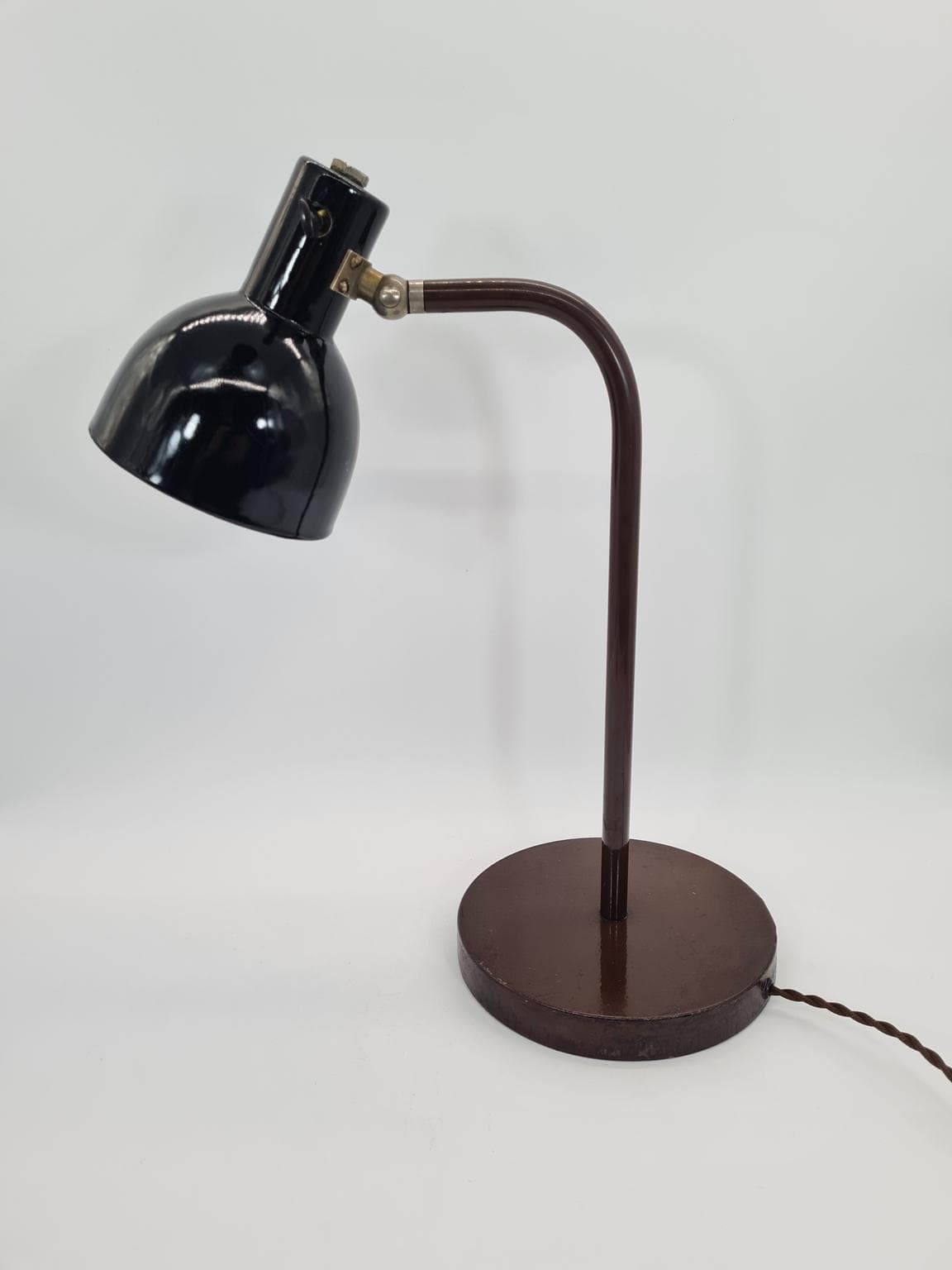 Lampa biurkowa, czarna, metal, Niemcy, lata 60. - 232161