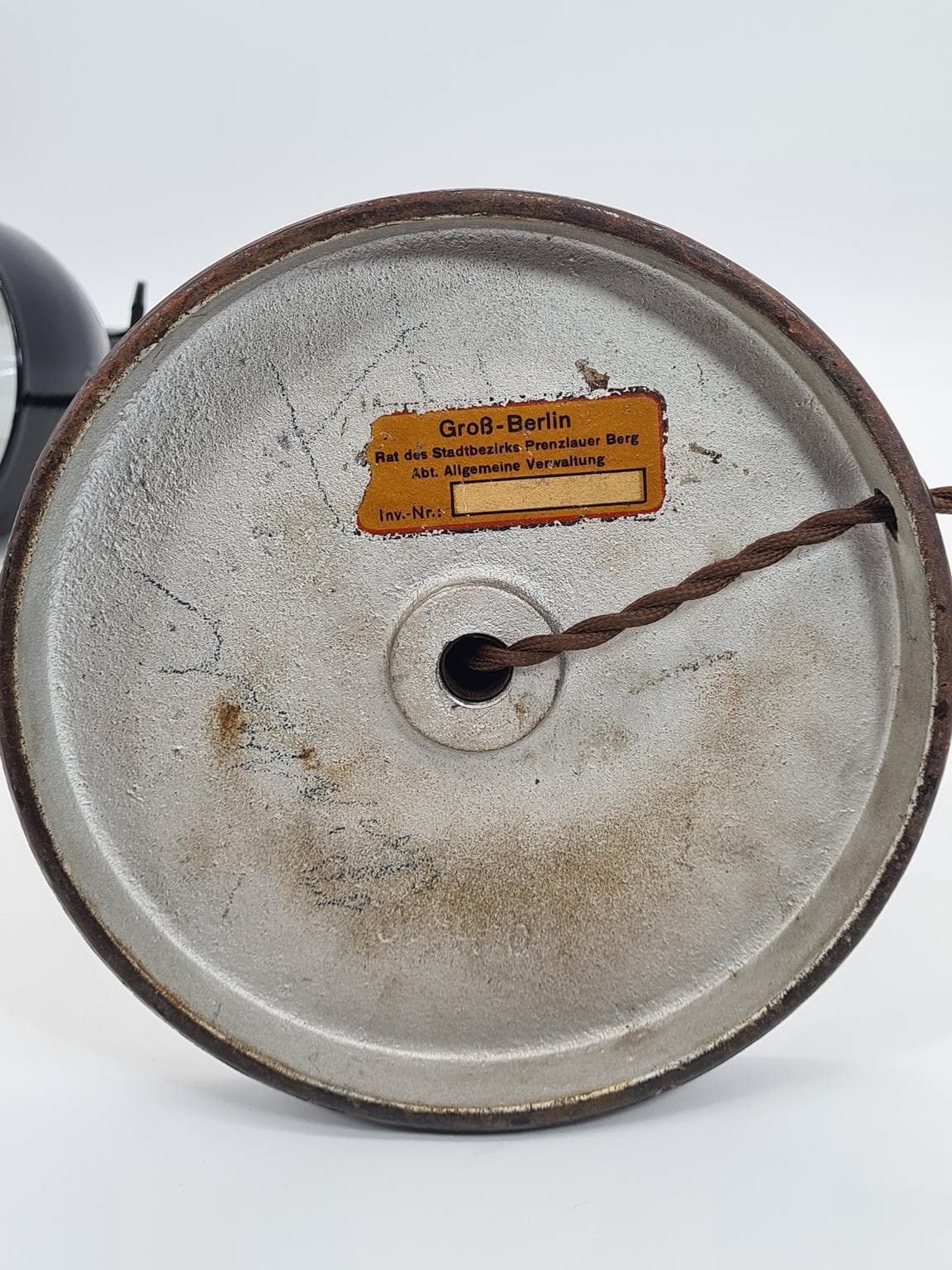 Lampa biurkowa, czarna, metal, Niemcy, lata 60. - 232167