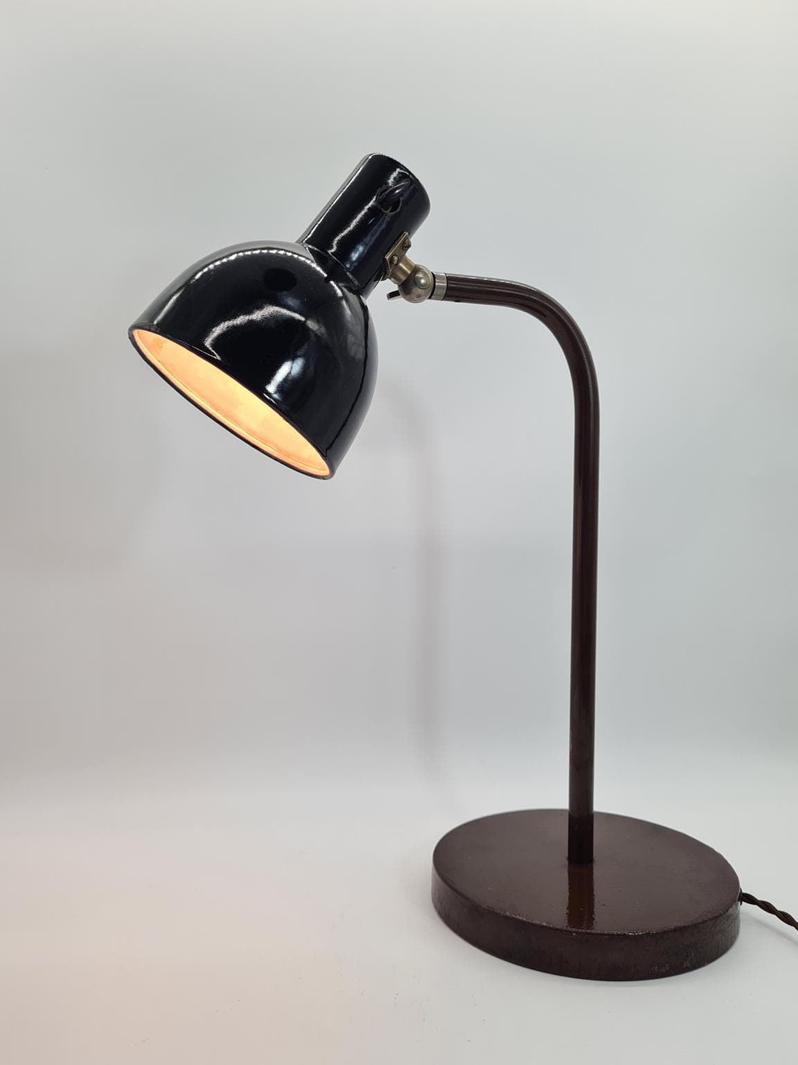 Lampa biurkowa, czarna, metal, Niemcy, lata 60. - 232171
