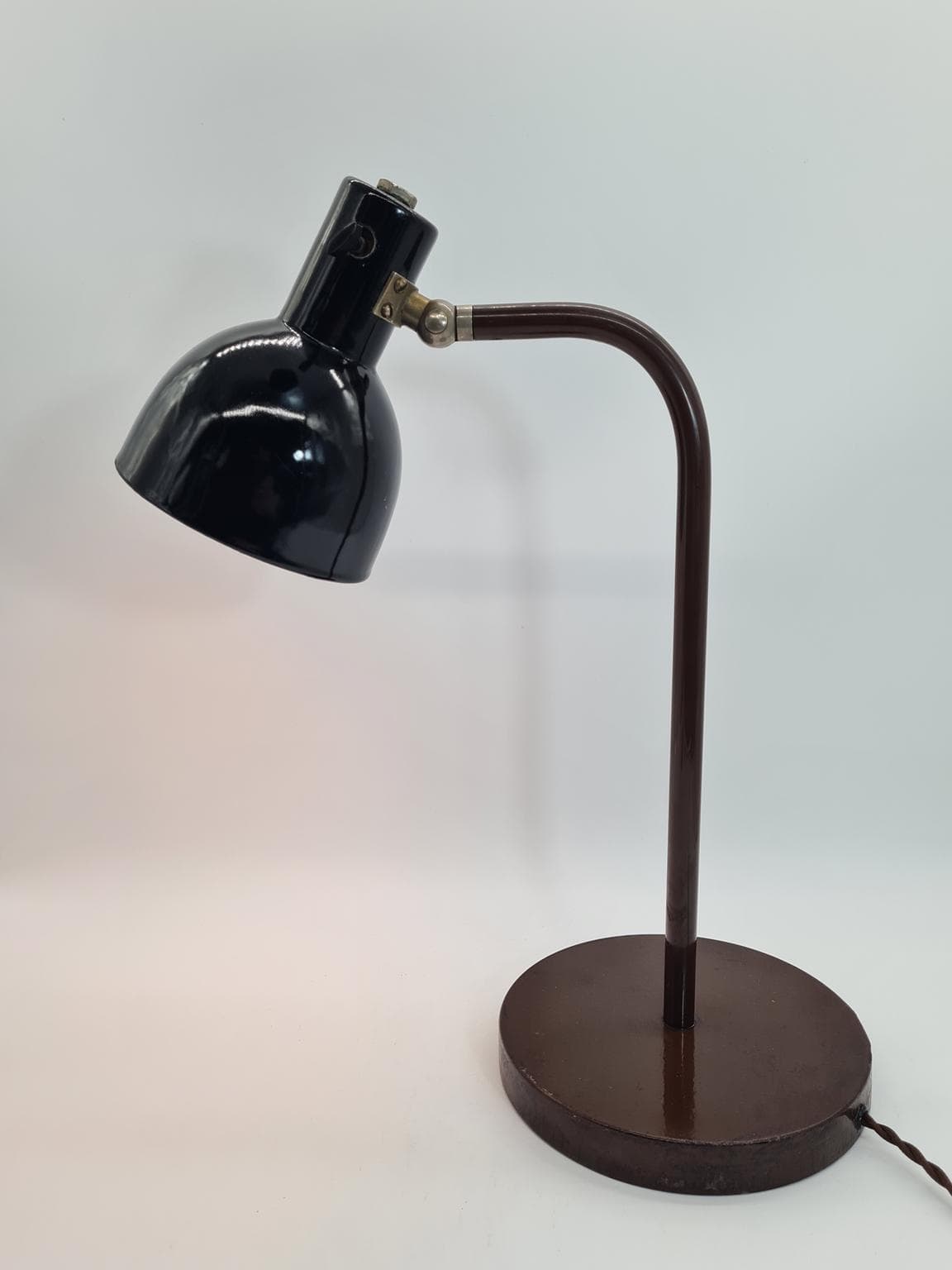 Lampa biurkowa, czarna, metal, Niemcy, lata 60. - 232170