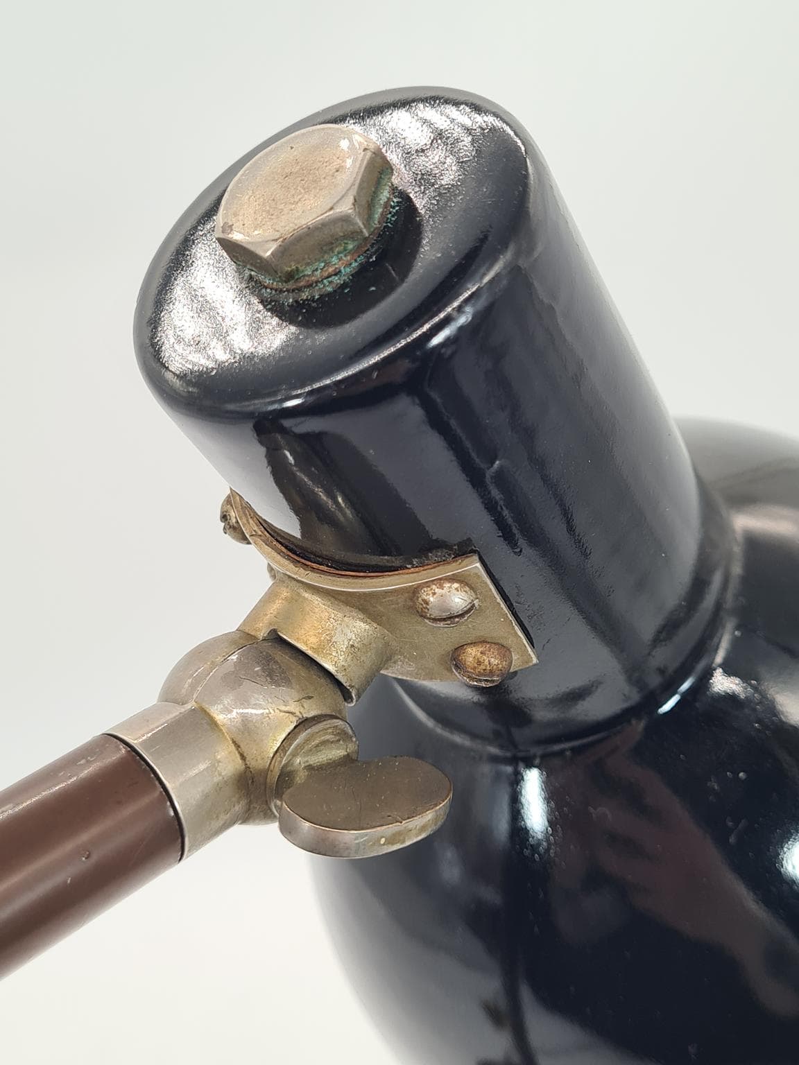 Lampa biurkowa, czarna, metal, Niemcy, lata 60. - 232165