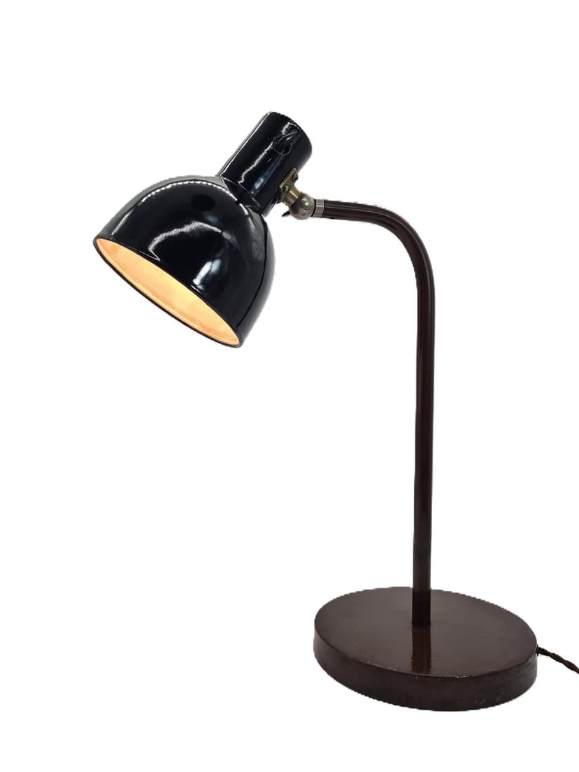 Lampa biurkowa, czarna, metal, Niemcy, lata 60.