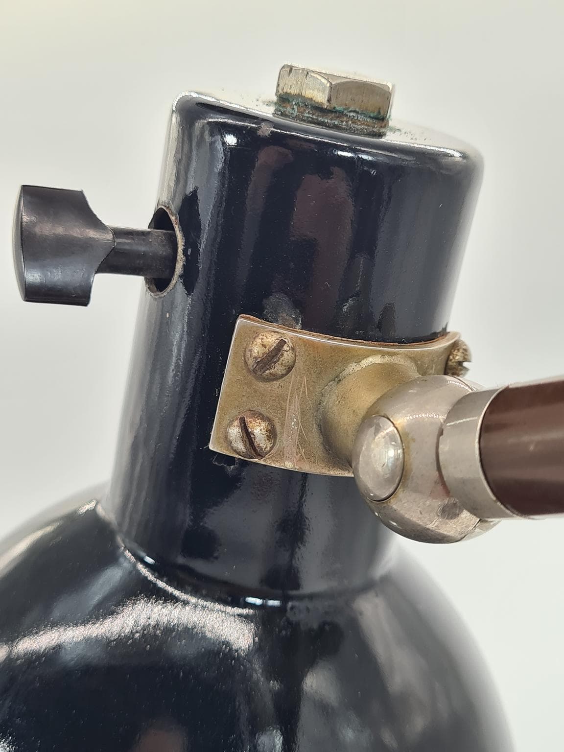 Lampa biurkowa, czarna, metal, Niemcy, lata 60. - 232164